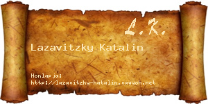 Lazavitzky Katalin névjegykártya